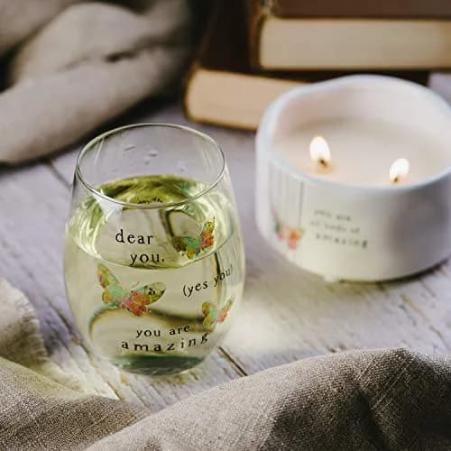 Pavilion Gift Company Dear You (Yes You) You Are Amazing Rainbow Butterfly 266ml (8 Oz) Stemless Wine Glass | Gift for Friends thumbnail 6