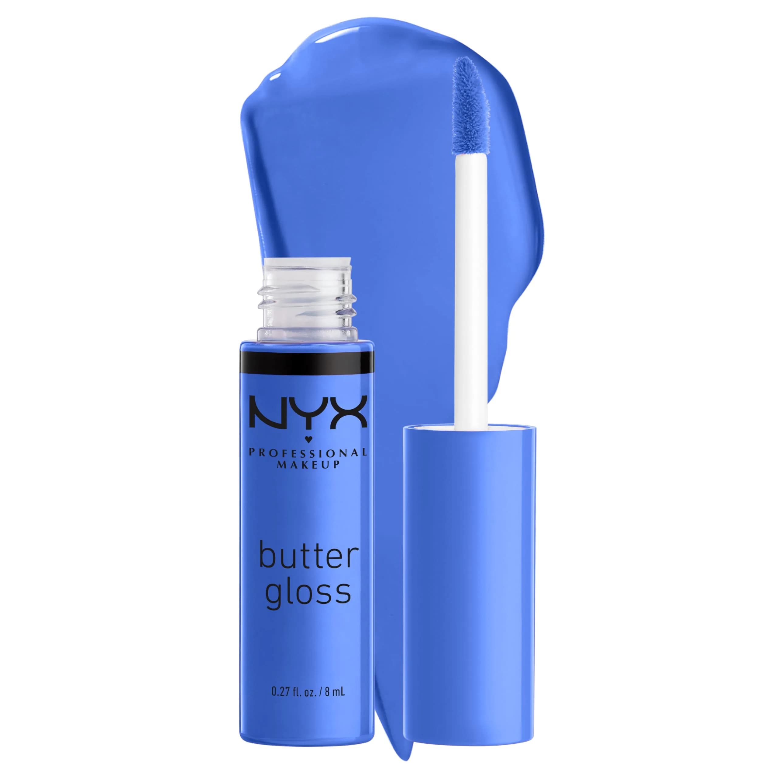 NYX PROFESSIONAL MAKEUP Butter Gloss Lip Gloss - Blueberry Tart (Periwinkle Blue) 7.9ml (0.27 Fl Oz) | Non-Sticky & Buildable Color