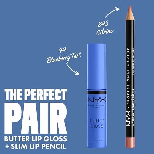 NYX PROFESSIONAL MAKEUP Butter Gloss Lip Gloss - Blueberry Tart (Periwinkle Blue) 7.9ml (0.27 Fl Oz) | Non-Sticky & Buildable Color thumbnail 4