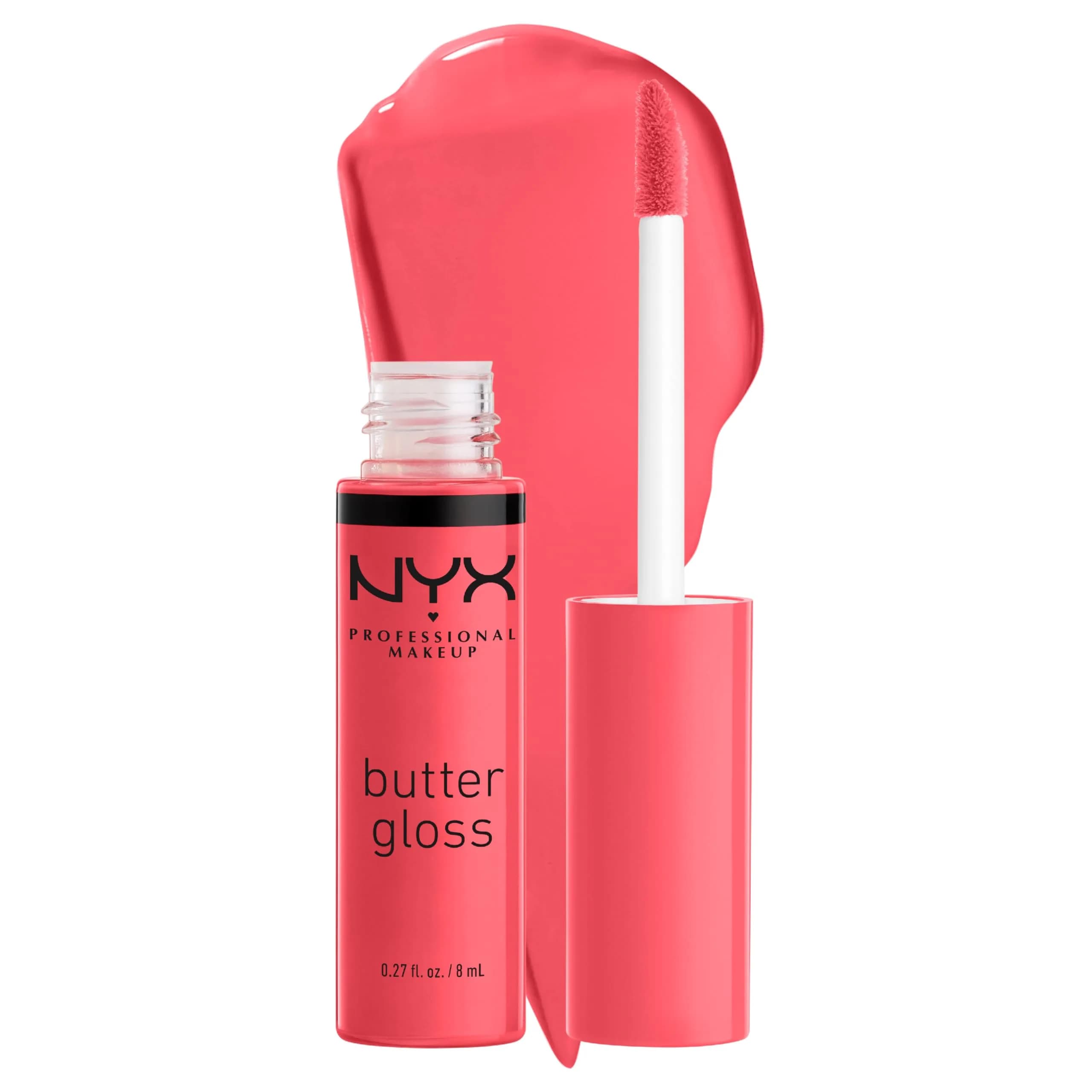 NYX PROFESSIONAL MAKEUP Butter Gloss Lip Gloss - Sorbet (Vibrant Coral) 8ml (0.27 Fl Oz) | Sheer to Medium Coverage - main product image