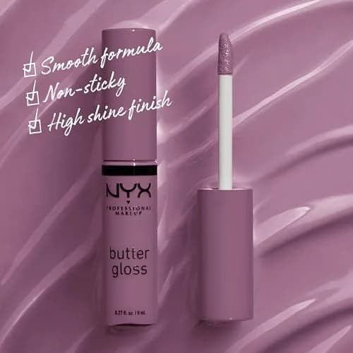 NYX PROFESSIONAL MAKEUP Butter Gloss Lip Gloss - Marshmallow (Muted Lilac) 7.65ml (0.27 Fl Oz) | Sheer to Medium Coverage - view 2