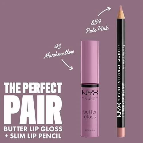 NYX PROFESSIONAL MAKEUP Butter Gloss Lip Gloss - Marshmallow (Muted Lilac) 7.65ml (0.27 Fl Oz) | Sheer to Medium Coverage - view 4
