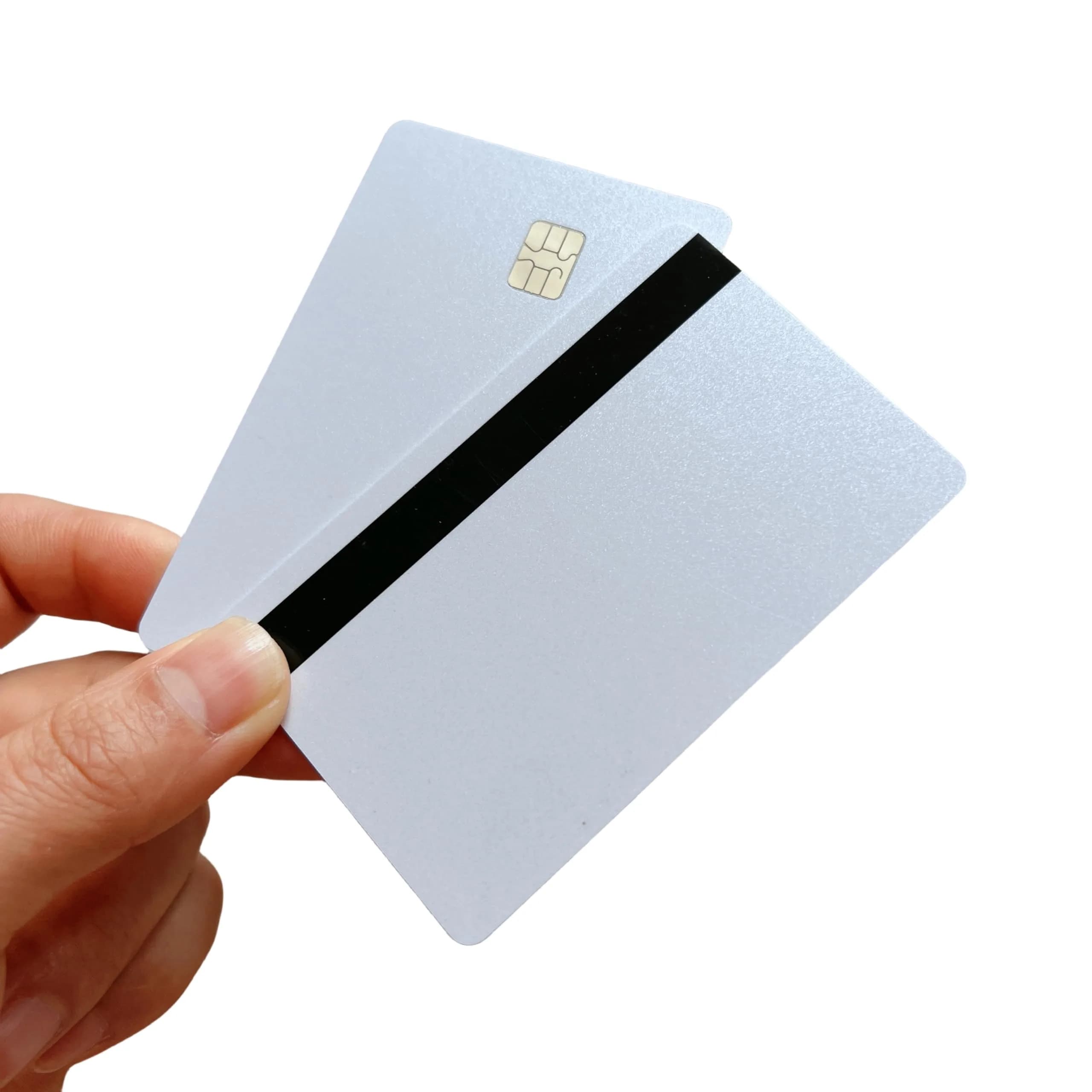 XFQUIJ SLE4442 Chip Smart Contact IC Cards with Magnetic Stripe PVC Blank Card 10pcs | Pearl White Background, 85.6mm x 54mm x 0.8mm - view 2