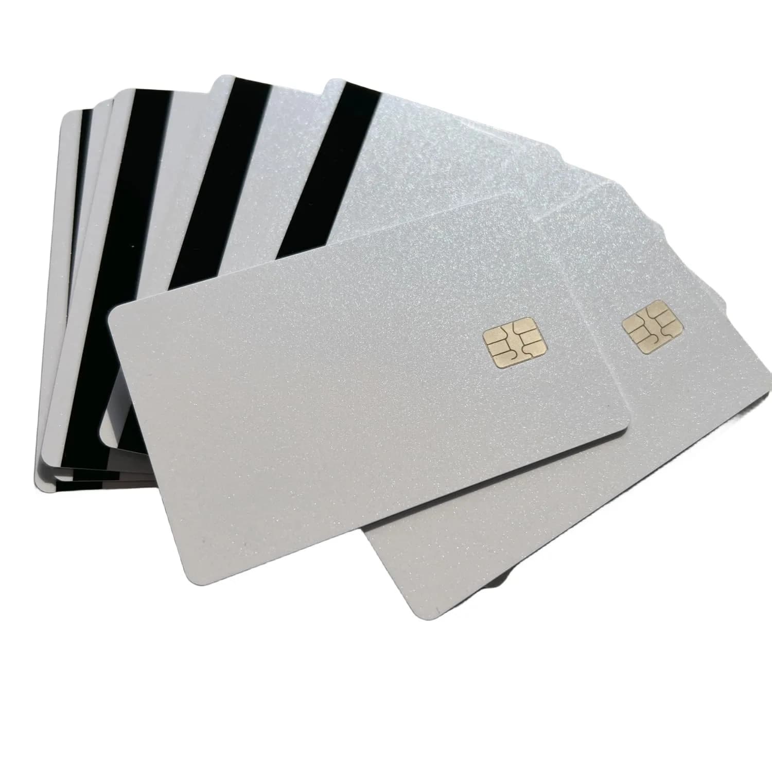 XFQUIJ SLE4442 Chip Smart Contact IC Cards with Magnetic Stripe PVC Blank Card 10pcs | Pearl White Background, 85.6mm x 54mm x 0.8mm - view 3