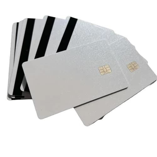 XFQUIJ SLE4442 Chip Smart Contact IC Cards with Magnetic Stripe PVC Blank Card 10pcs | Pearl White Background, 85.6mm x 54mm x 0.8mm thumbnail 3