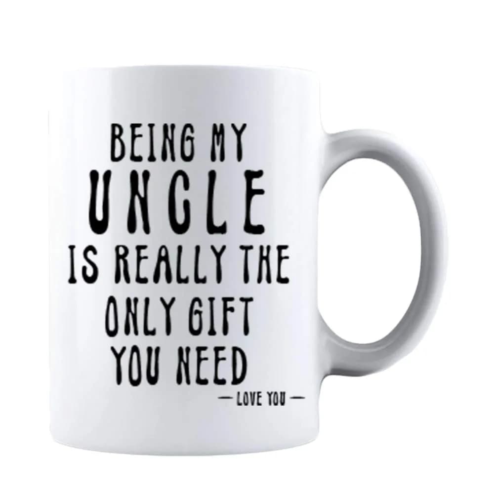 Kropsis Being My Uncle Ceramic Coffee Mug Tea Cup 325ml (11 Ounces) | Funny Gift for Uncles — White