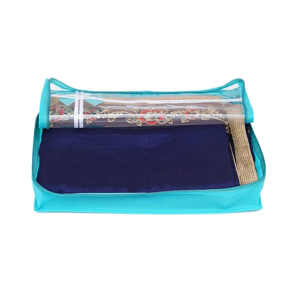 KANUSHI Set Of 6 Flower Design Transparent Saree Covers 39.37cm (15.5in) | Protects Sarees From Dust & Moisture - view 5