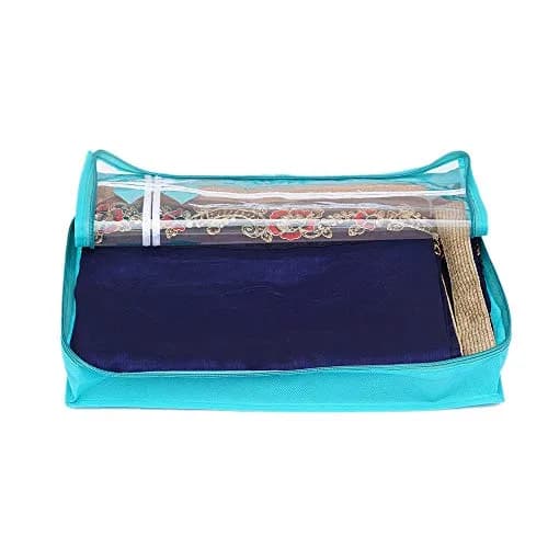 KANUSHI Set Of 6 Flower Design Transparent Saree Covers 39.37cm (15.5in) | Protects Sarees From Dust & Moisture thumbnail 5