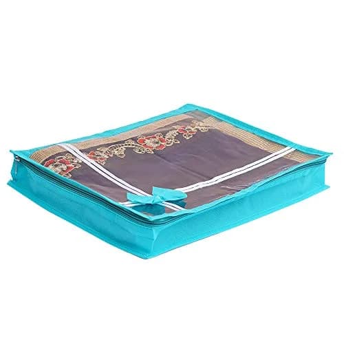 KANUSHI Set Of 6 Flower Design Transparent Saree Covers 39.37cm (15.5in) | Protects Sarees From Dust & Moisture thumbnail 3
