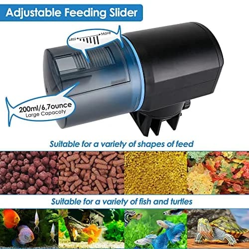 Lukovee Automatic Fish Feeder 200ML | Digital Timer, USB Rechargeable, Easy Setup for Fish & Turtles thumbnail 4