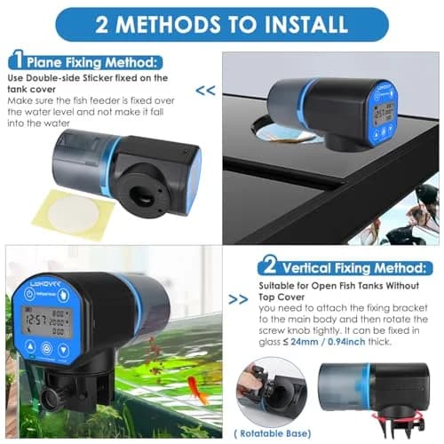 Lukovee Automatic Fish Feeder 200ML | Digital Timer, USB Rechargeable, Easy Setup for Fish & Turtles thumbnail 6