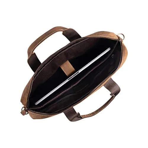 KomalC Leather Briefcase 16-inch Laptop Messenger Bag Satchel for Men & Women | Premium Buffalo Leather thumbnail 8