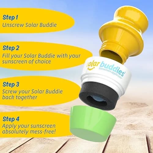 Solar Buddies Sunscreen Applicator - Green, 100ml (3.4 Fl Oz) | Refillable Roll-On Sponge for Kids & Adults thumbnail 4