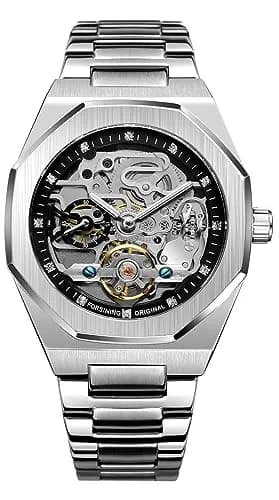 FANMIS Skeleton Automatic Watch for Men | 45mm Stainless Steel Case, Black Gold - main product image