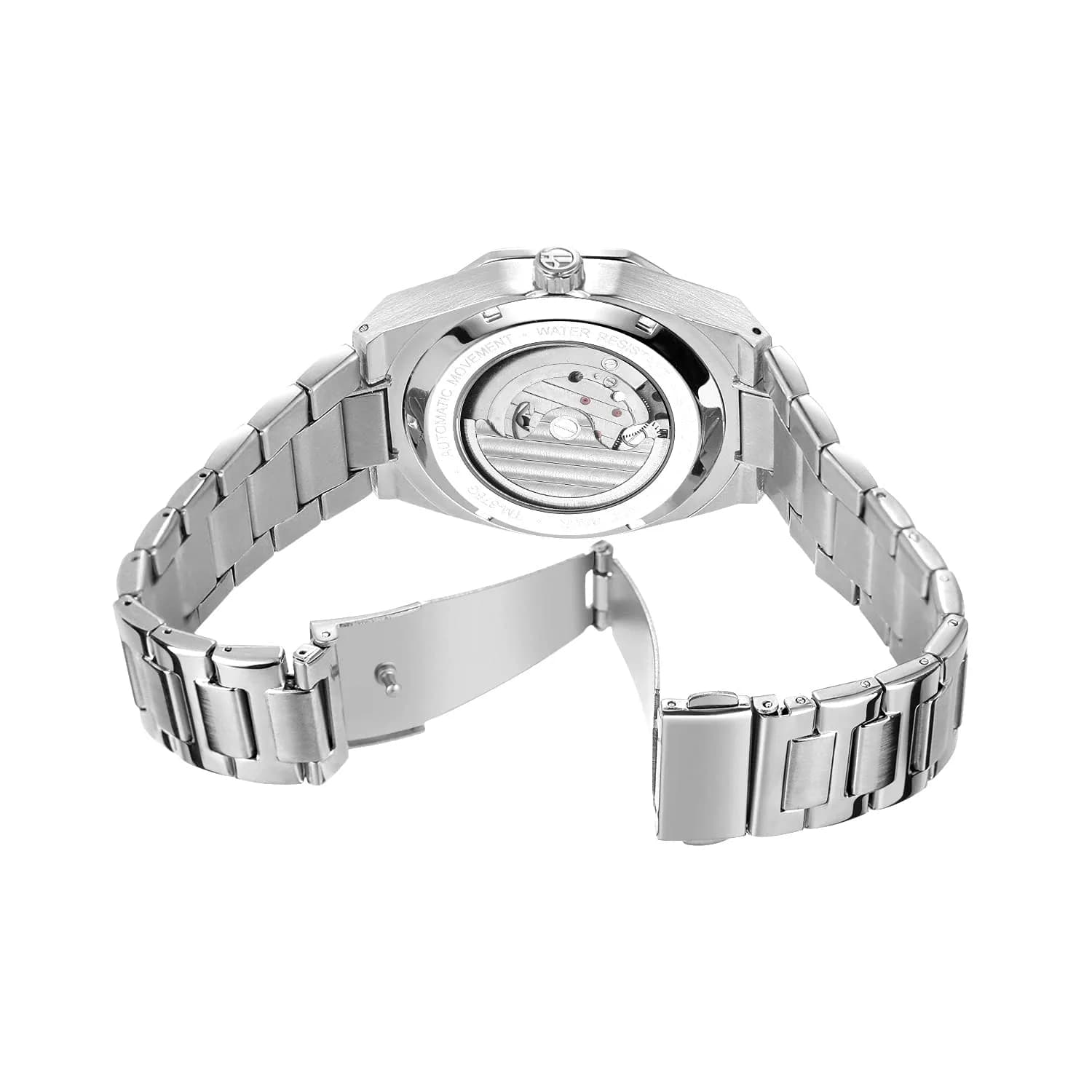 FANMIS Men's Skeleton Automatic Watch with Stainless Steel Bracelet | 45mm Case, 30M Water Resistant - view 7
