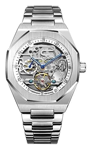 FANMIS Men's Skeleton Automatic Watch - Silver Gold Stainless Steel Case - main product image