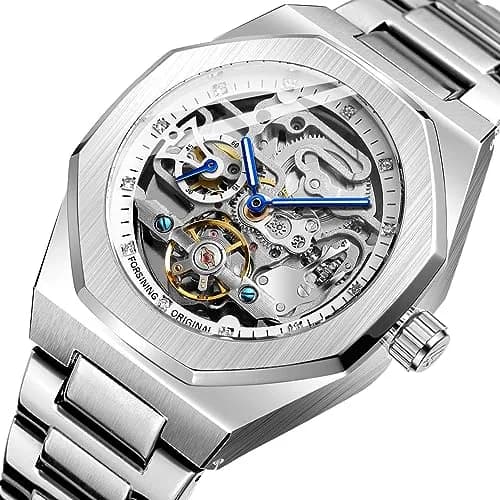 FANMIS Men's Skeleton Automatic Watch - Silver Gold Stainless Steel Case - view 2