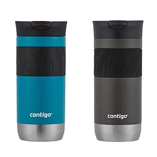 Contigo Byron 2.0 Stainless Steel Travel Mug 590ml (16oz) 2-Pack Sake/Juniper | Leak-Proof SNAPSEAL Lid thumbnail 1