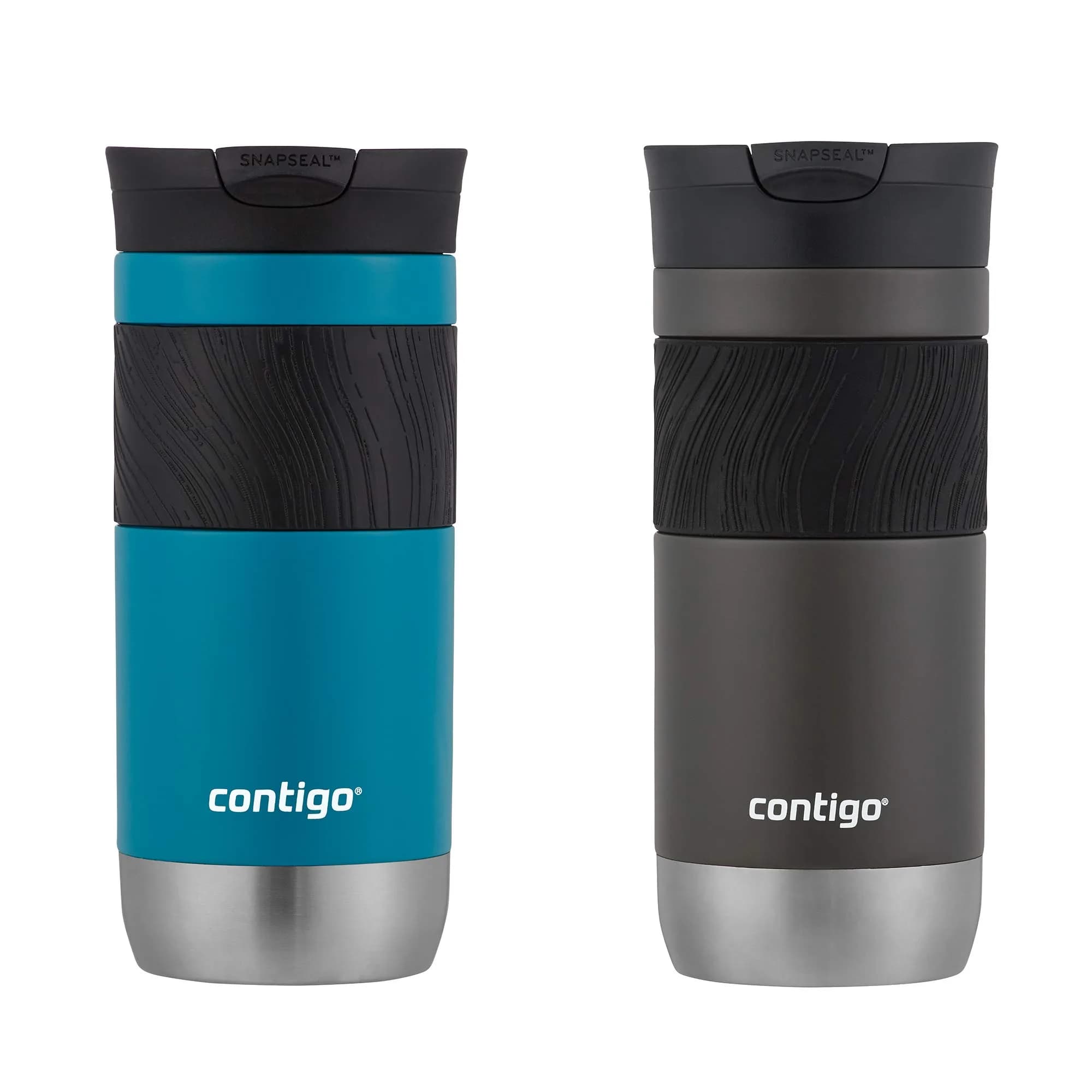 Contigo Byron 2.0 Stainless Steel Travel Mug 590ml (16oz) 2-Pack Sake/Juniper | Leak-Proof SNAPSEAL Lid - main product image