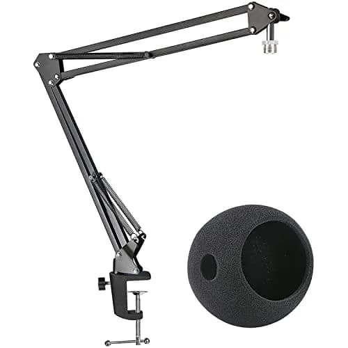 SUNMON Microphone Stand with Foam Windscreen for Blue Snowball | Adjustable, Stable & Easy to Use thumbnail 1