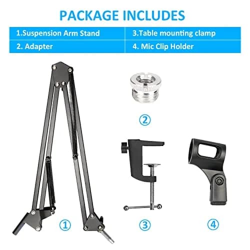 SUNMON Microphone Stand with Foam Windscreen for Blue Snowball | Adjustable, Stable & Easy to Use thumbnail 6