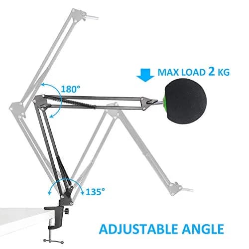 SUNMON Microphone Stand with Foam Windscreen for Blue Snowball | Adjustable, Stable & Easy to Use thumbnail 3