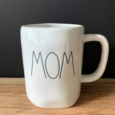 Rae Dunn MOM Mug - Ceramic 355ml (12 fl Oz) | Hand-Painted Daisy Design thumbnail 1