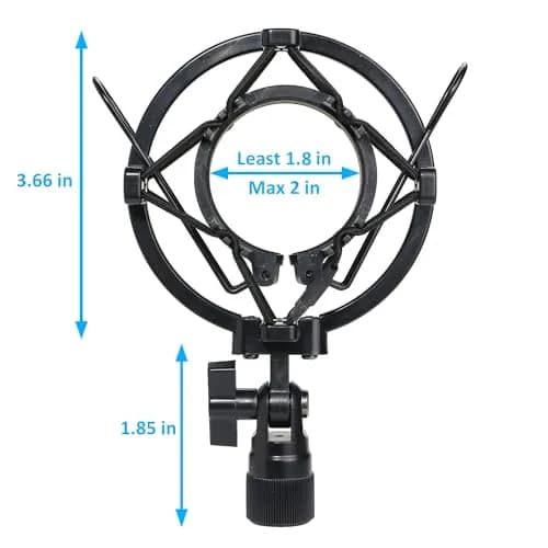 YOUSHARES AT2020 Shock Mount for Audio Technica AT2020, AT2035, ATR2500 Microphones | Reduces Vibration Noise thumbnail 2