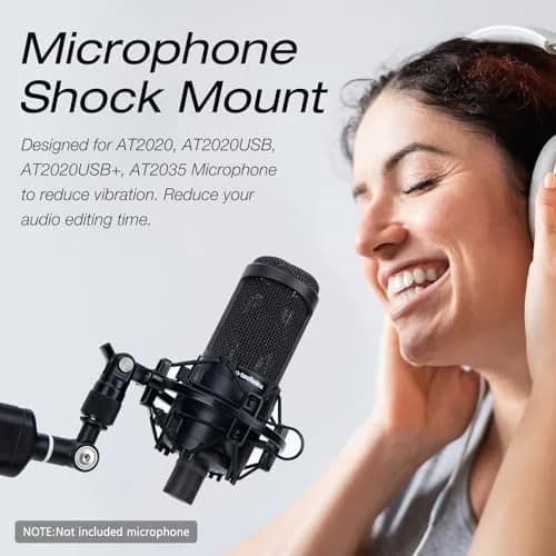 YOUSHARES AT2020 Shock Mount for Audio Technica AT2020, AT2035, ATR2500 Microphones | Reduces Vibration Noise thumbnail 3
