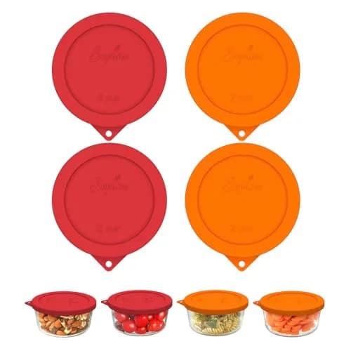 SOPHICO 2 Cup Silicone Lids Replacement for Pyrex & Anchor Hocking | Leakproof, Airtight, Dishwasher Safe thumbnail 1