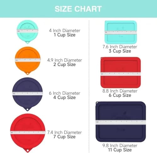 SOPHICO 2 Cup Silicone Lids Replacement for Pyrex & Anchor Hocking | Leakproof, Airtight, Dishwasher Safe thumbnail 7