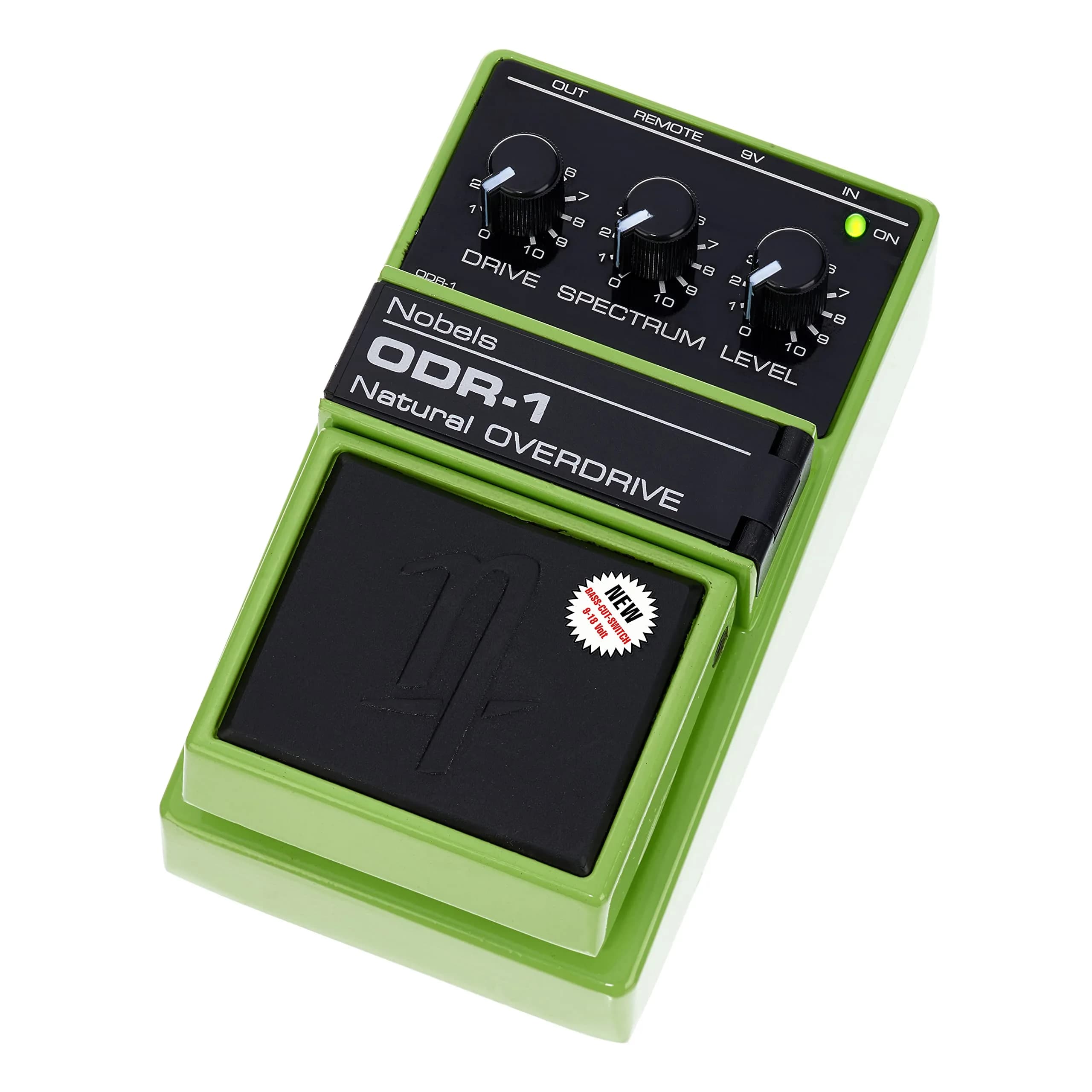 Nobels ODR-1 Natural Overdrive Pedal (bc) | Analog Guitar Effect with Bass Cut & Glow Knobs — Green