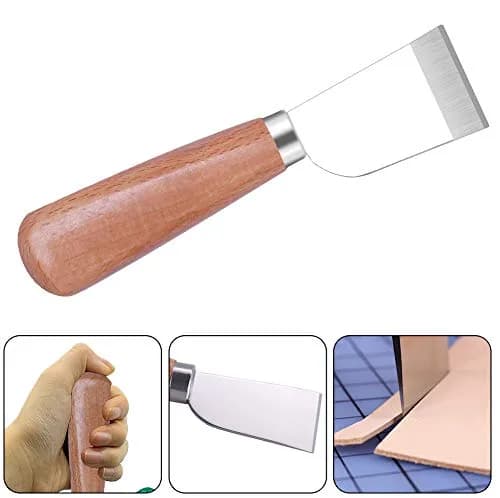 QMNNMA Leather Knife with Wooden Handle | Precision Leather Skiving Tool for DIY & Crafts thumbnail 4