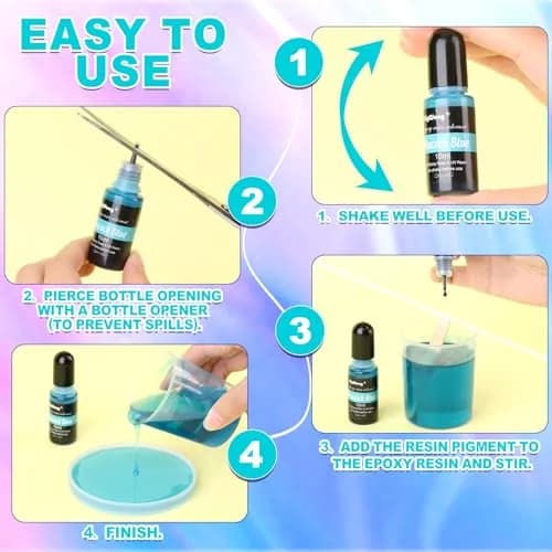 SigWong Epoxy Resin Pigment 24 Colors | Highly Concentrated Liquid Dye for DIY Jewelry & Crafts thumbnail 4