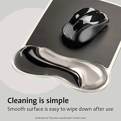 Kensington Mousepad and Wrist Rest, Gel Pillow, Gray, 9.6L x 7.6W inches | Ergonomic support for long hours thumbnail 6