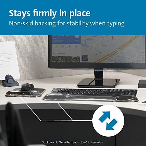 Kensington Mousepad and Wrist Rest, Gel Pillow, Gray, 9.6L x 7.6W inches | Ergonomic support for long hours thumbnail 7