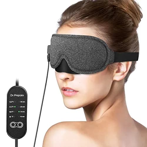 DR.PREPARE Heated Eye Mask with Temperature & Timer Control | USB Warm Compress for Dry Eyes, Sleep, Dark Circles, Puffy Eyes thumbnail 1