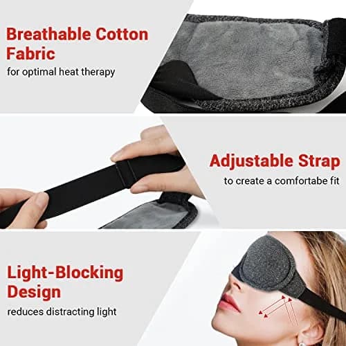 DR.PREPARE Heated Eye Mask with Temperature & Timer Control | USB Warm Compress for Dry Eyes, Sleep, Dark Circles, Puffy Eyes thumbnail 5