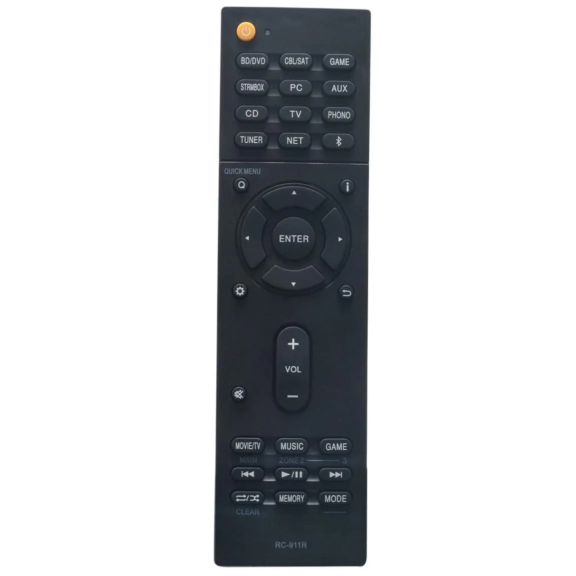 ZdalaMit RC-911R Remote for Onkyo AV Receiver | No Programming, AAA Batteries — black