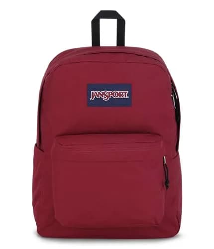 JanSport Superbreak Backpack 26L (1576 cu in) | Durable Lightweight Everyday Carry — Russet Red