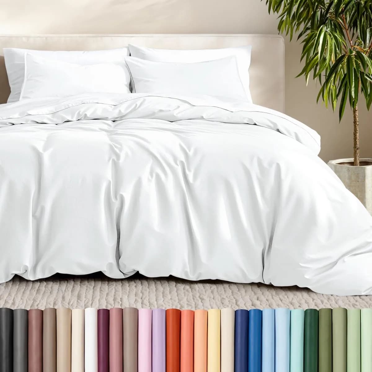 Bare Home Duvet Cover Set 1800 Ultra-Soft Oversized Queen | Breathable Microfiber, Easy Care (70-120 chars)