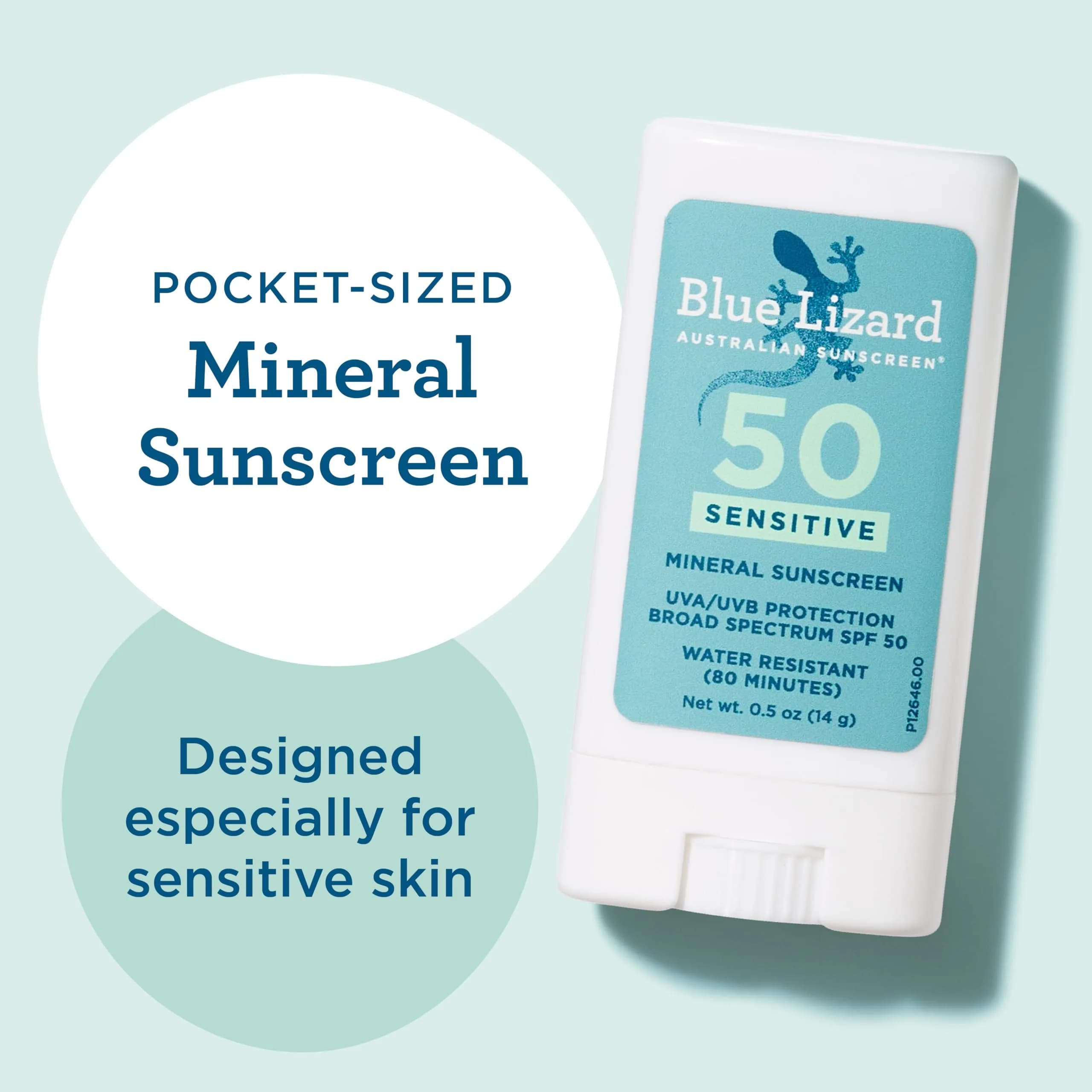 BLUE LIZARD Sensitive Mineral Sunscreen Stick SPF 50, Zinc Oxide, 14g (0.5 Oz) | Water Resistant Sunscreen for Sensitive Skin - view 4