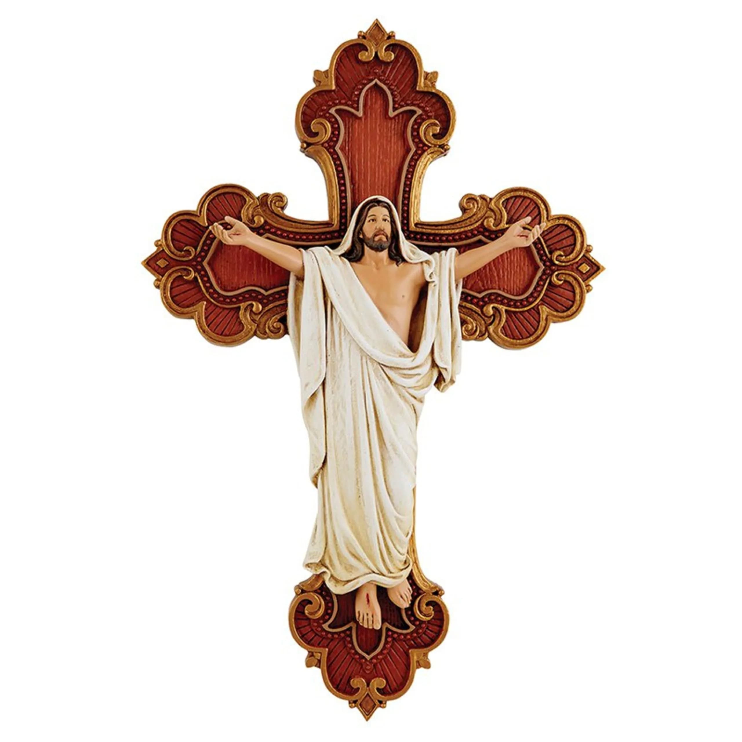 Christian Brands San Giovanni Collection Resin Wall Cross 29.21 cm (11.5" H) | Christus Rex — Risen Christ