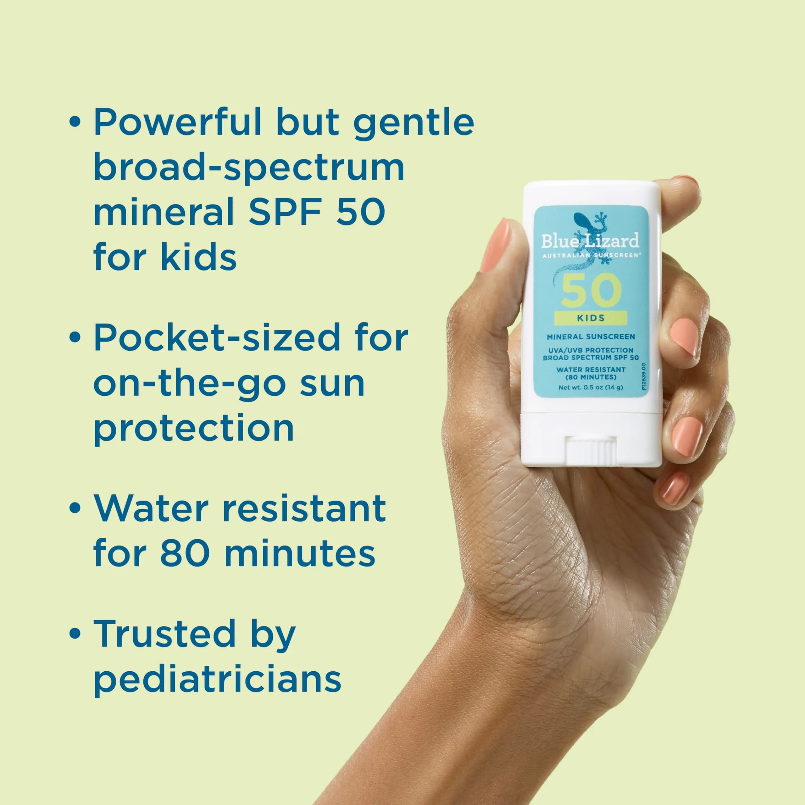 Blue Lizard Kids Mineral SPF 50 Sunscreen Stick 14g (0.5 oz) | Reef-Friendly, Fragrance-Free - view 2
