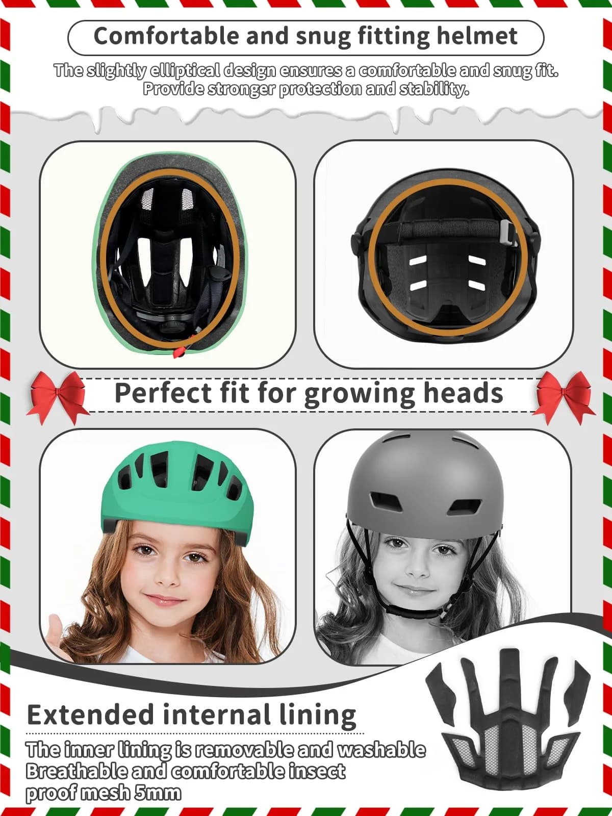 XJD Toddler Helmet Kids Bike Helmet Baby Multi-Sport Adjustable Skateboard Helmet for Kids Boys Girls Infant Lightweight Green X-Small 46-51 cm - view 6