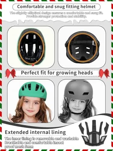 XJD Toddler Helmet Kids Bike Helmet Baby Multi-Sport Adjustable Skateboard Helmet for Kids Boys Girls Infant Lightweight Green X-Small 46-51 cm thumbnail 6
