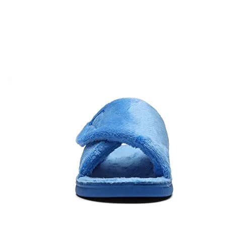 SOLLBEAM Women's Plantar Fasciitis Fuzzy House Orthopedic Slippers with Arch Support (Size 6, Blue) thumbnail 6