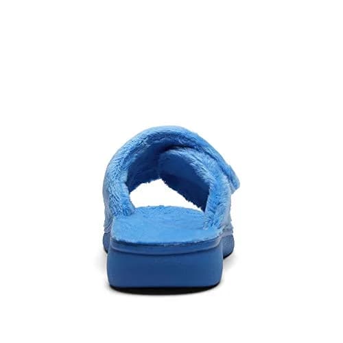 SOLLBEAM Women's Plantar Fasciitis Fuzzy House Orthopedic Slippers with Arch Support (Size 6, Blue) thumbnail 7