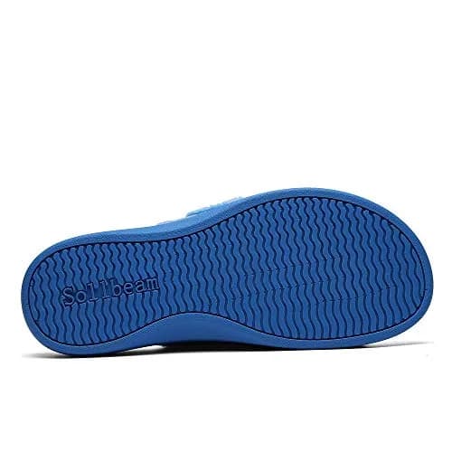 SOLLBEAM Women's Plantar Fasciitis Fuzzy House Orthopedic Slippers with Arch Support (Size 6, Blue) thumbnail 8