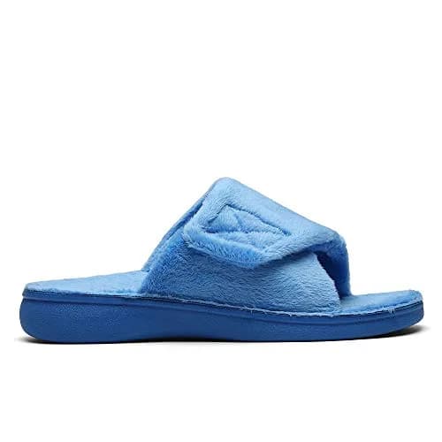 SOLLBEAM Women's Plantar Fasciitis Fuzzy House Orthopedic Slippers with Arch Support (Size 6, Blue) thumbnail 2